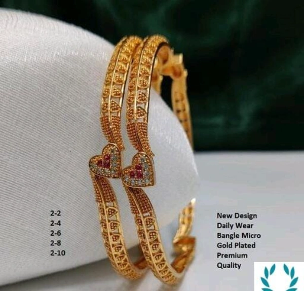  Daily Wear Gold Plated American Diamond Bangles - 2.8